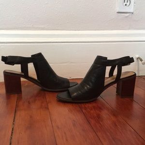 Franco Sarto black leather heels
